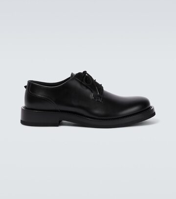 valentino garavani rockstud leather derby shoes in black