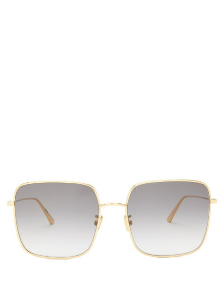 Dior - Diorstellaire Square Metal Sunglasses - Womens - Grey Gold