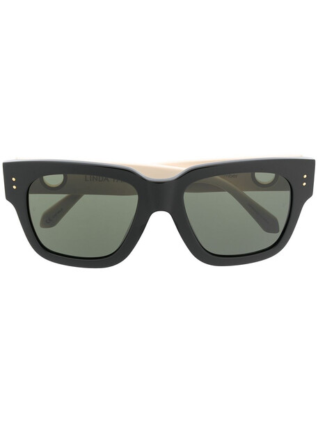 Linda Farrow cut-out square-frame sunglasses - Black