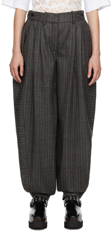 stella mccartney gray pinstripe trousers in charcoal