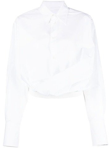 mm6 maison margiela classic-collar cotton shirt - white