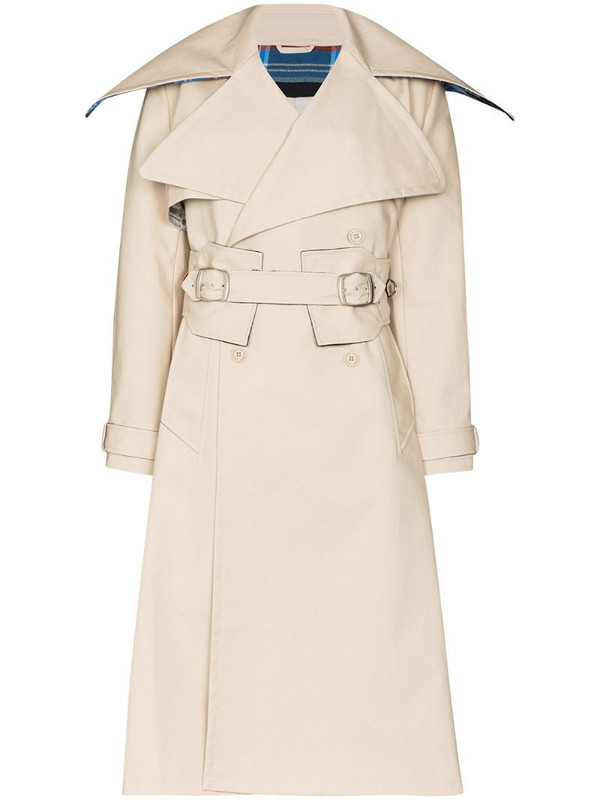 Charles Jeffrey Loverboy Orkney belted trench coat in neutrals
