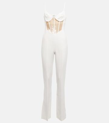 David Koma Sequined cutout cady jumpsuit in white