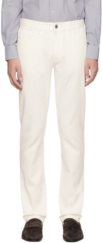 zegna white patch jeans