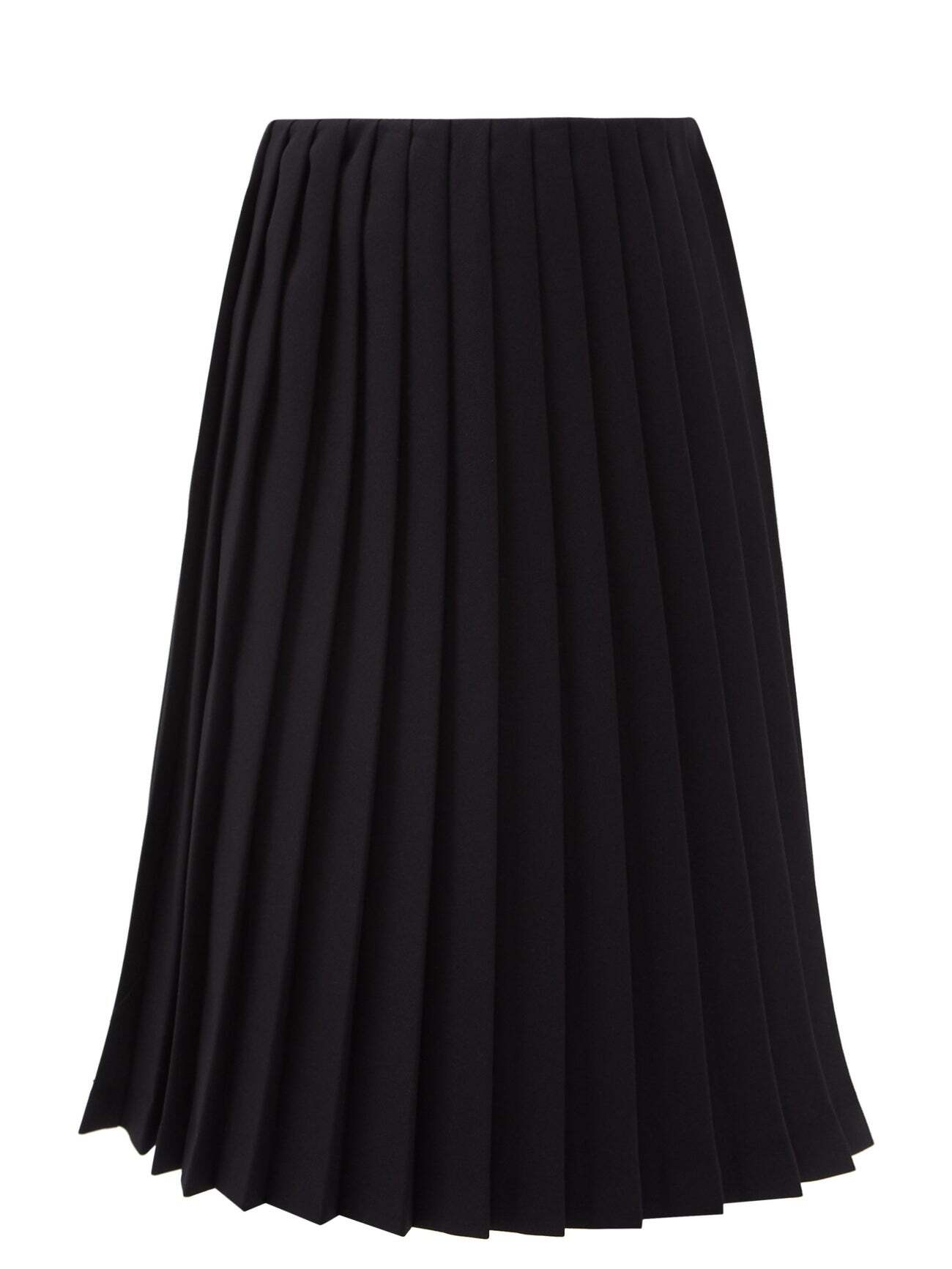 Raf Simons - Asymmetrical Pleated Skirt - Womens - Black
