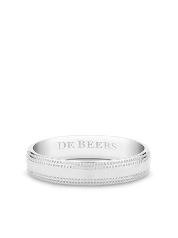 De Beers engraved-logo ring in silver