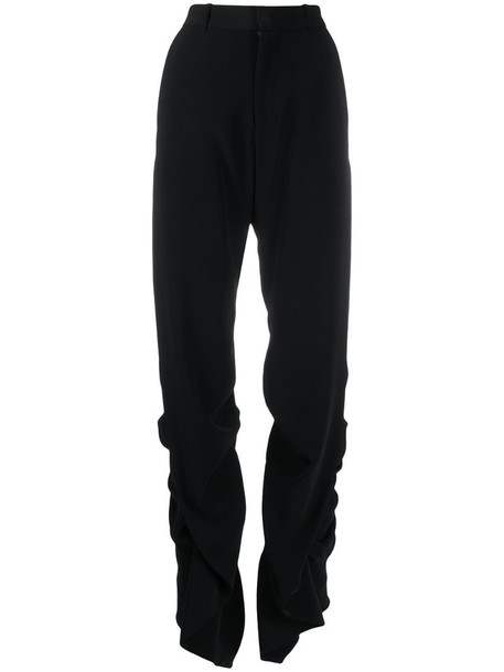 Y/Project high-waisted ruched tailored trousers in black