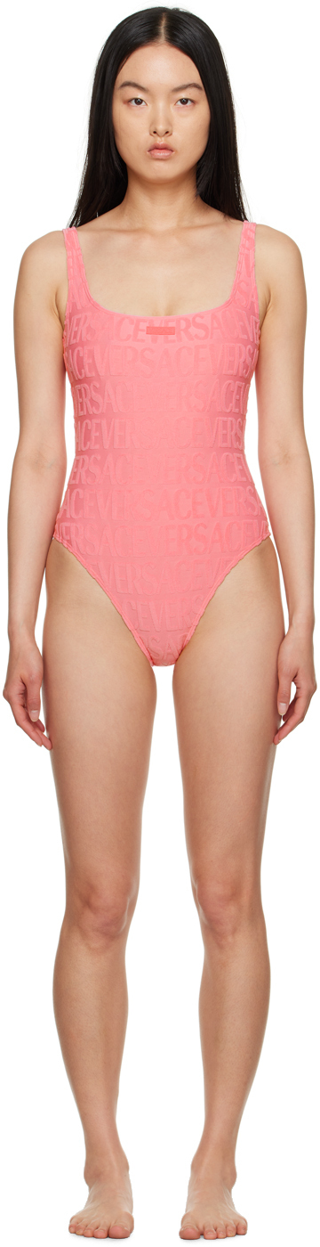 versace underwear pink dua lipa edition one-piece swimsuit