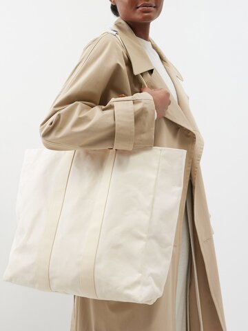 muuñ muuñ - sam g cotton-canvas tote bag - womens - white