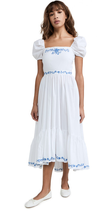 CAROLINE CONSTAS Hayden Dress in blue / white
