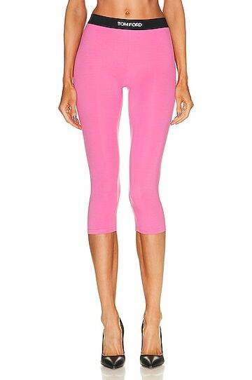 tom ford signature cropped yoga pant in pink in rose