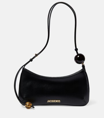 jacquemus le bisou perle leather shoulder bag in black
