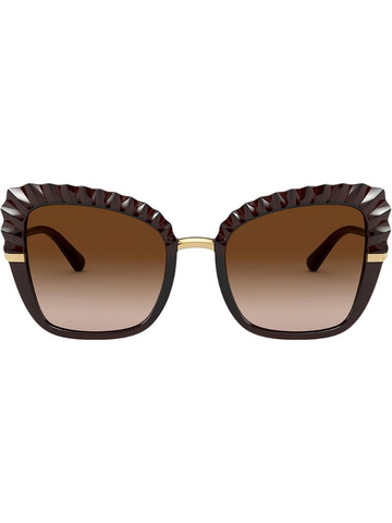 dolce & gabbana eyewear plissé oversized sunglasses in brown