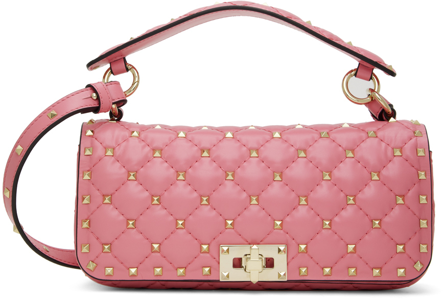 Valentino Garavani Pink Rockstud Spike Bag in rose