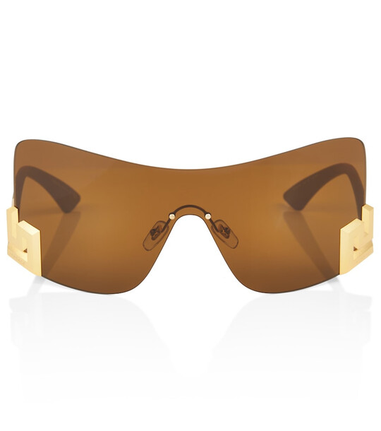 Versace Greca flat-brow sunglasses in brown
