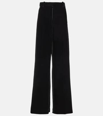 nina ricci high-rise velvet wide-leg pants in black