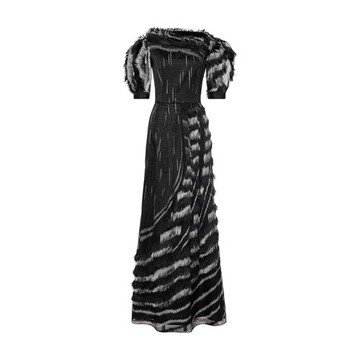 Alberta Ferretti Jacquard fil coupé dress in black