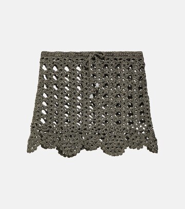ganni crochet cotton-blend miniskirt in black