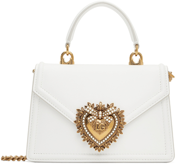 Dolce & Gabbana White Devotion Top Handle Bag in bianco