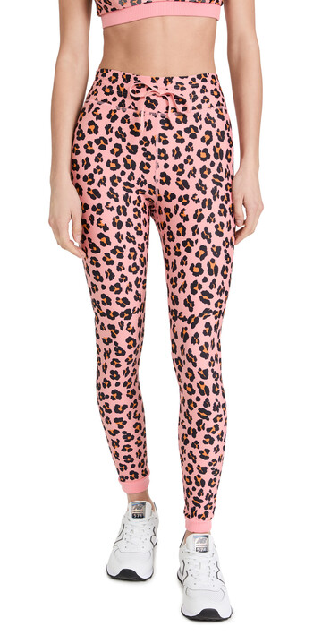 The Upside Rose Cheetah Midi Pants in pink