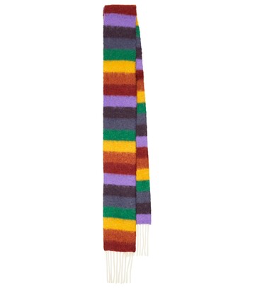 Acne Studios Striped fringed alpaca-blend scarf