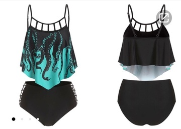 swimwear,black,octopus,swimwear two piece,dope swimwear
