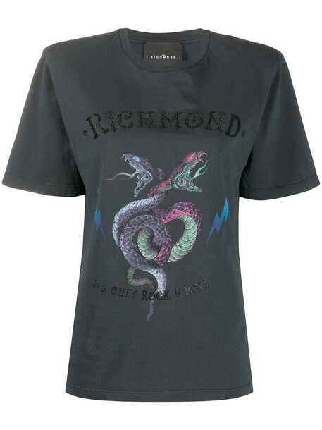 John Richmond snake logo print boxy fit T-shirt in black