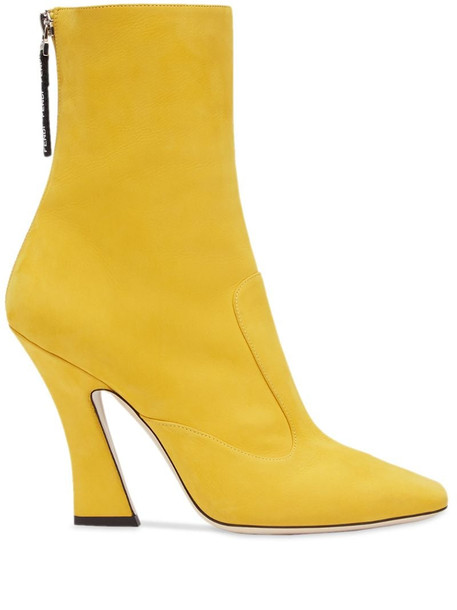 Fendi FFreedom square toe ankle boots in yellow