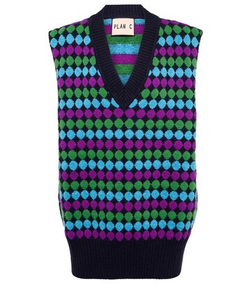Plan C Wool vest in purple