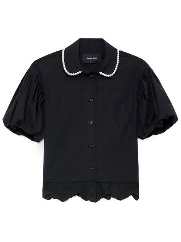 simone rocha pearl-detailing cotton blouse - black