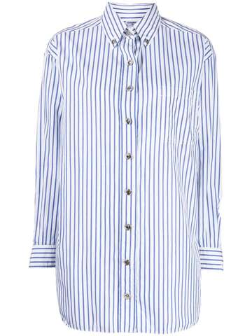 chanel pre-owned 1990-2000s striped button-down shirt - blue