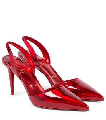 Christian Louboutin Astrid 85 patent leather slingback pumps in red
