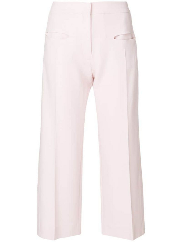 Carven wide leg cropped pants in pink