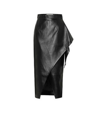Matériel Tbilisi Faux-leather wrap skirt in black