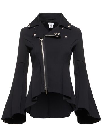 noir kei ninomiya strict gabardine fit & volume zip jacket in black