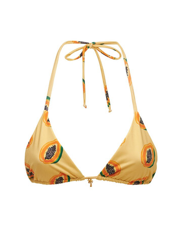 VERDELIMON Moa Triangle Nylon & Lycra Bikini Top in yellow / multi