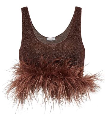 oséree lumière plumage top in brown