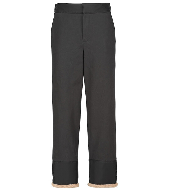 Loro Piana Andes cotton-blend twill straight pants in black