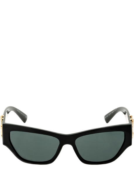 VERSACE Virtus Smooth Squared Acetate Sunglasses in black / grey