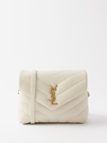 saint laurent - loulou toy quilted-leather cross-body bag - womens - white