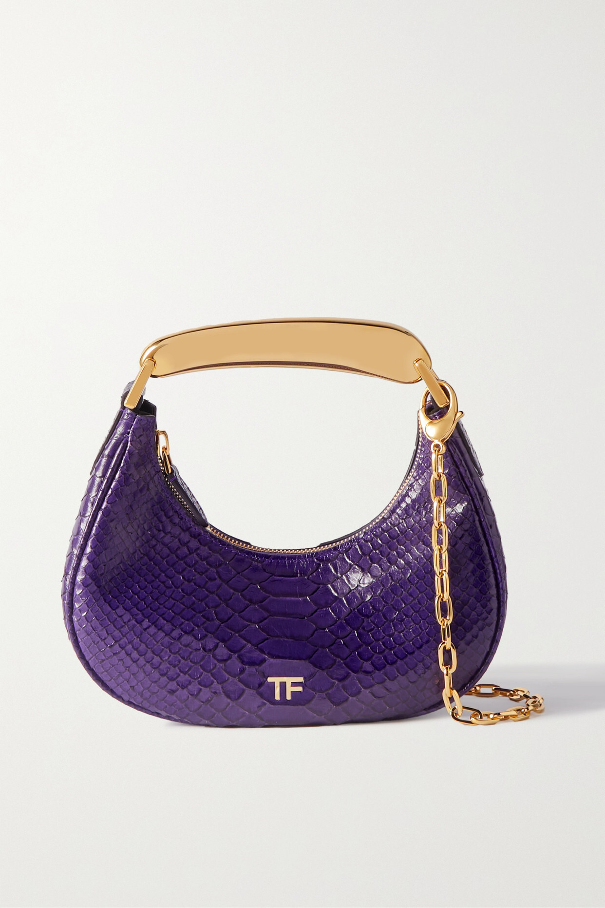 TOM FORD - Mini Snake-effect Leather Shoulder Bag - Purple