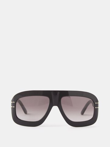 dior - diorsignature m1u oversized acetate sunglasses - womens - black grey