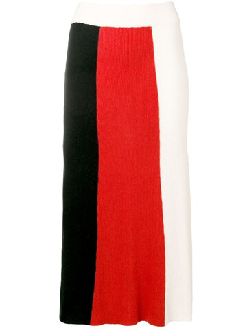 Cashmere In Love colour block knitted skirt in black