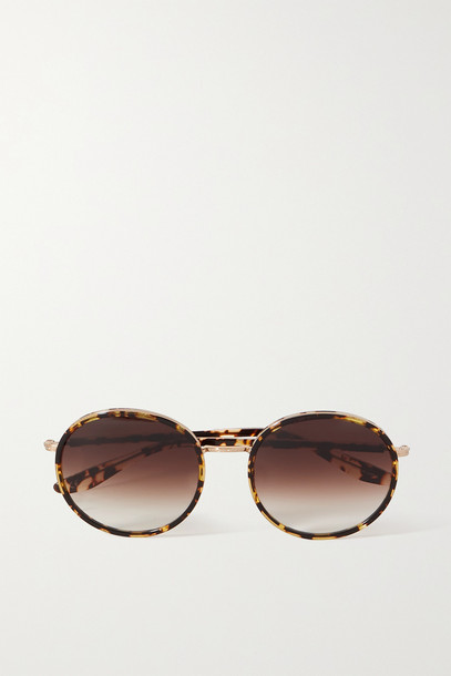 BARTON PERREIRA - Amorfati Round-frame Tortoiseshell Acetate And Gold-tone Sunglasses - one size
