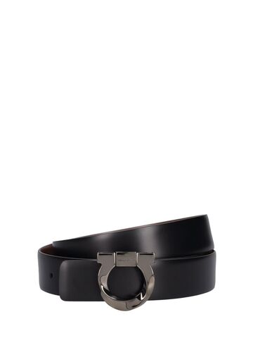 ferragamo 3.5mm leather belt in black / brown