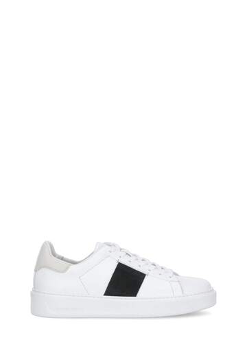 Woolrich Leather Sneakers in nero / bianco