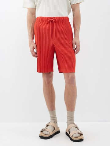 homme plissé issey miyake - technical-pleated shorts - mens - red