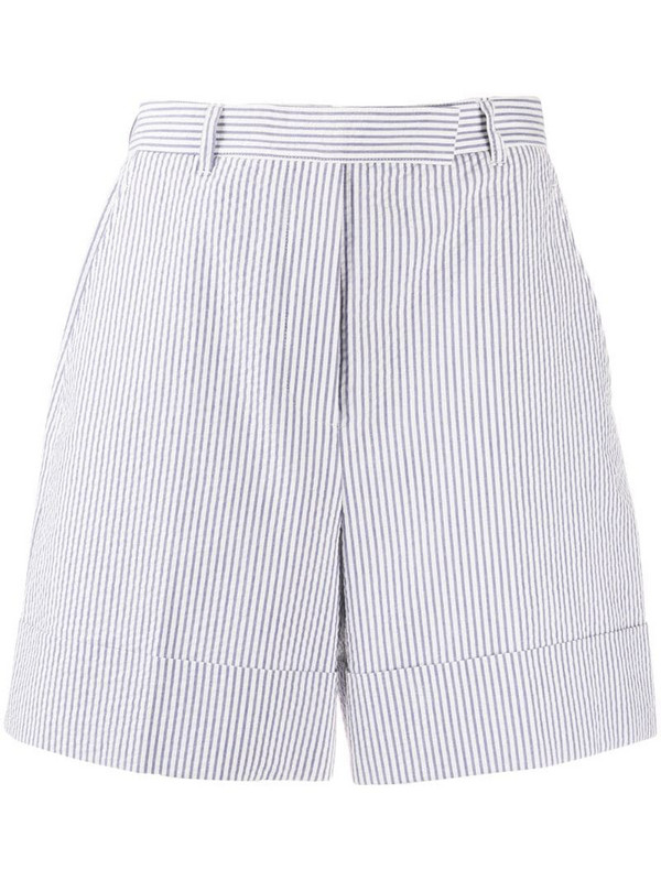 Thom Browne high-waist striped shorts in blue