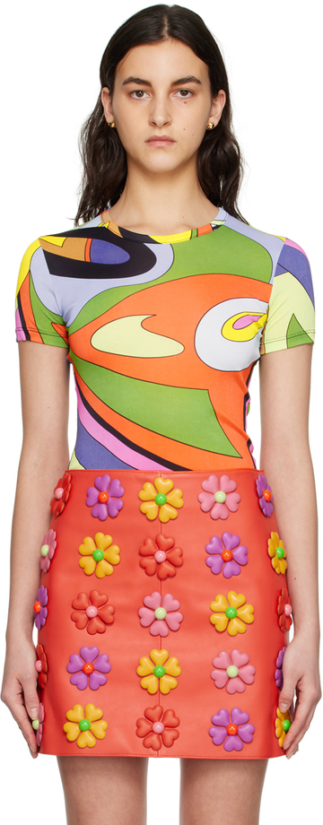 moschino multicolor abstract t-shirt in print