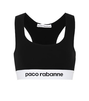 Paco Rabanne Logo sports bra in black